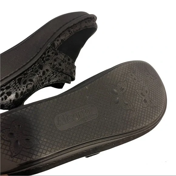 ALEGRIA Black Den-435 Leather Clogs Shoes - Picture 11 of 12